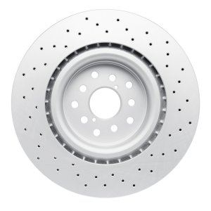 Subaru WRX STI Brake Rotor (1) - Front - R1 Concepts - Hi-Carbon Alloy GeoMET Rotor - Drilled - `18-`25
